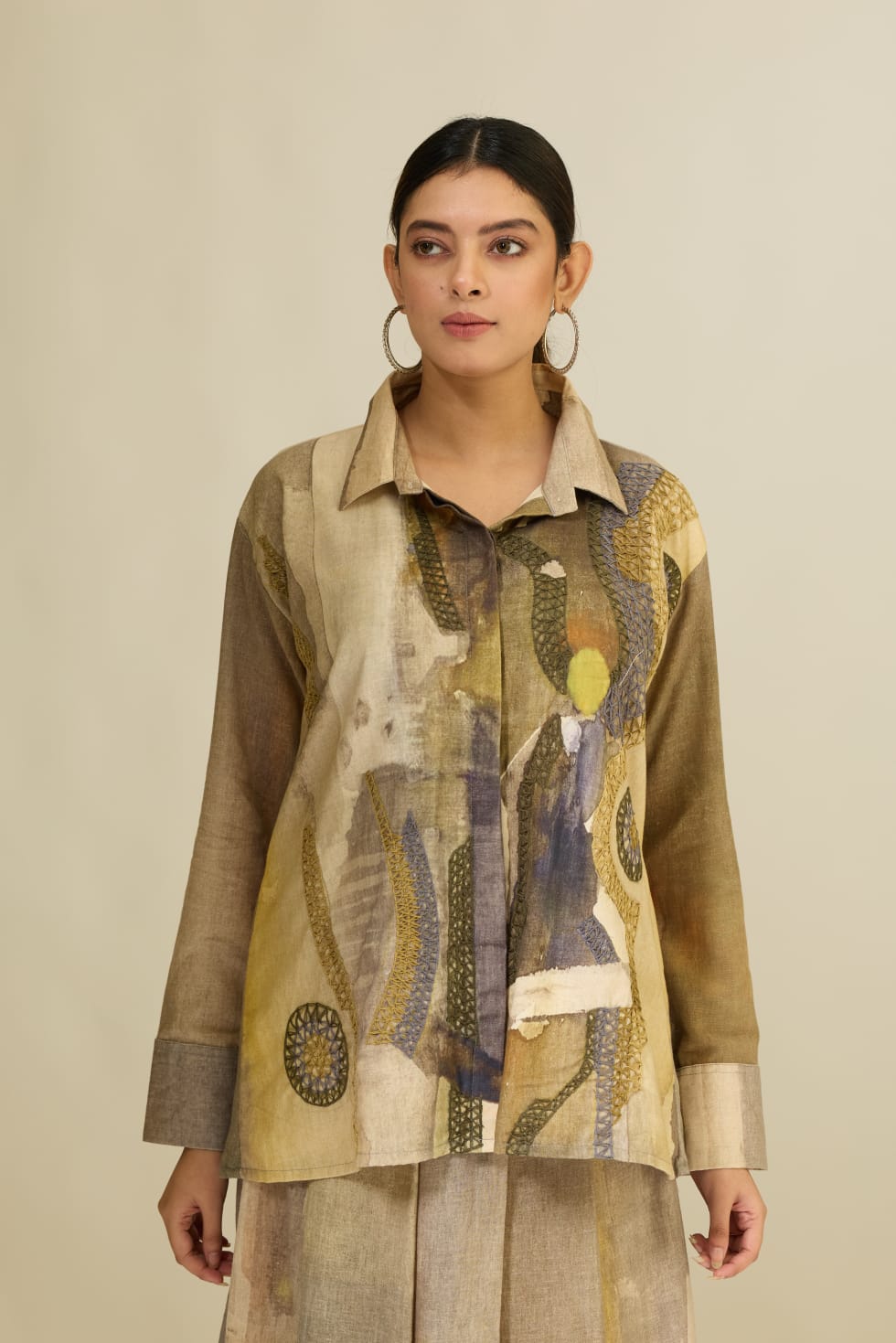 Linen Shirt with Skirt