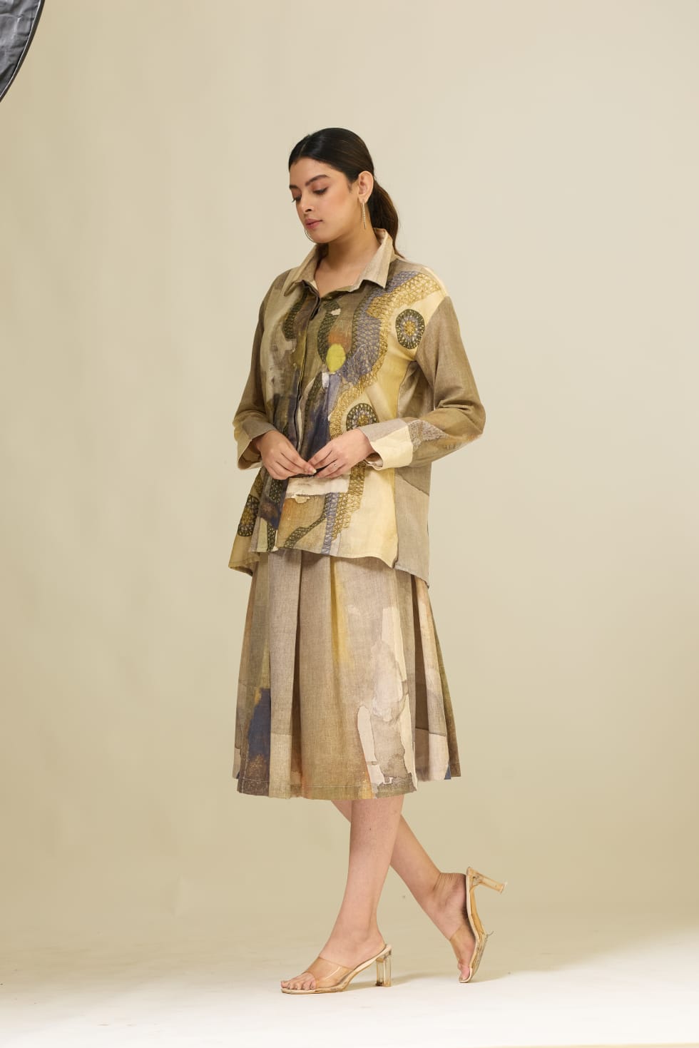 Linen Shirt with Skirt