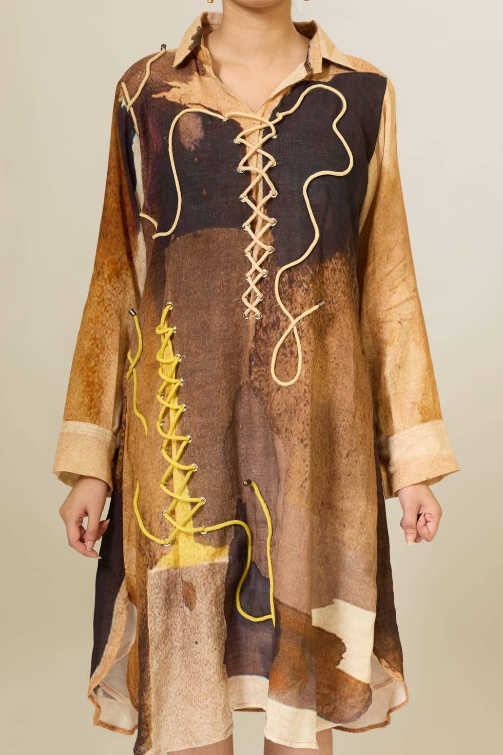 Rivet Lace Linen Dress