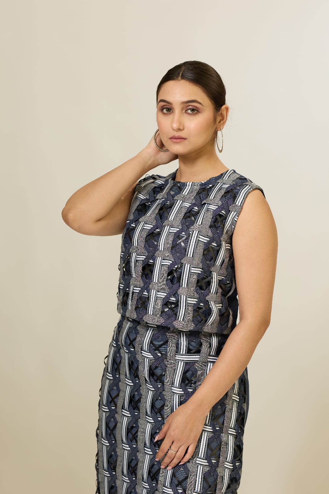 Woven Top with Skirt Set