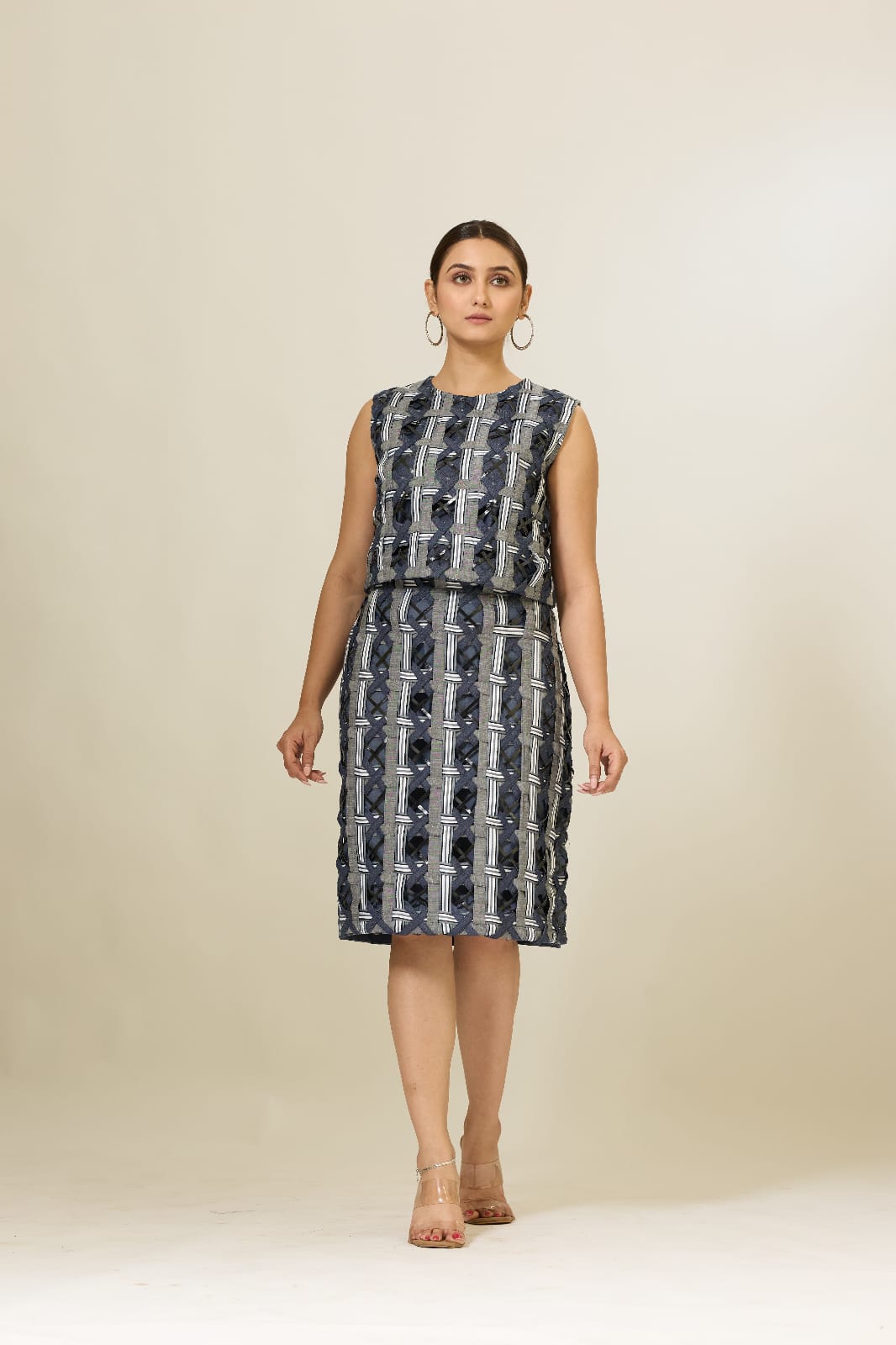 Woven Top with Skirt Set