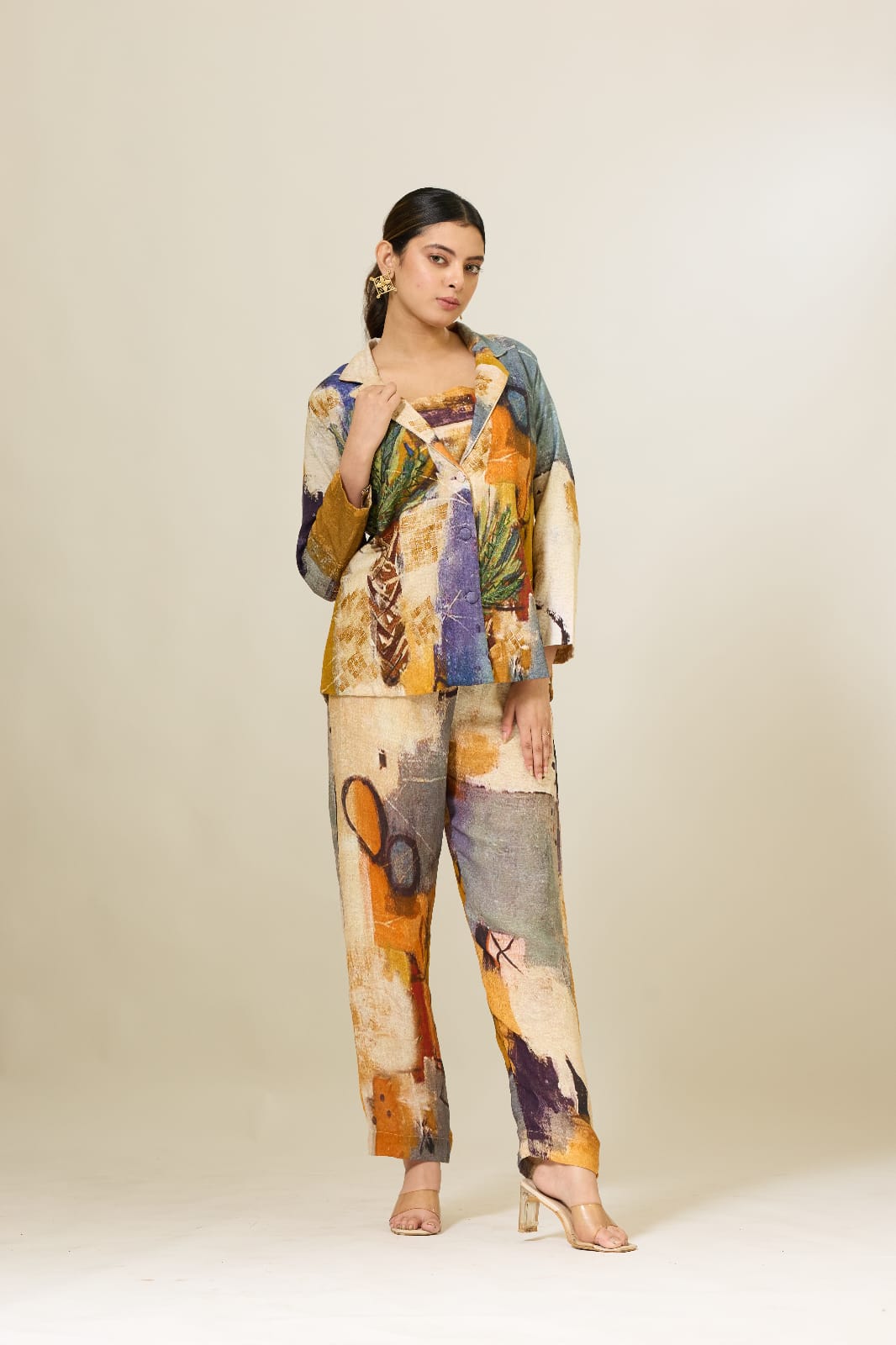 Linen Printed Pantsuit