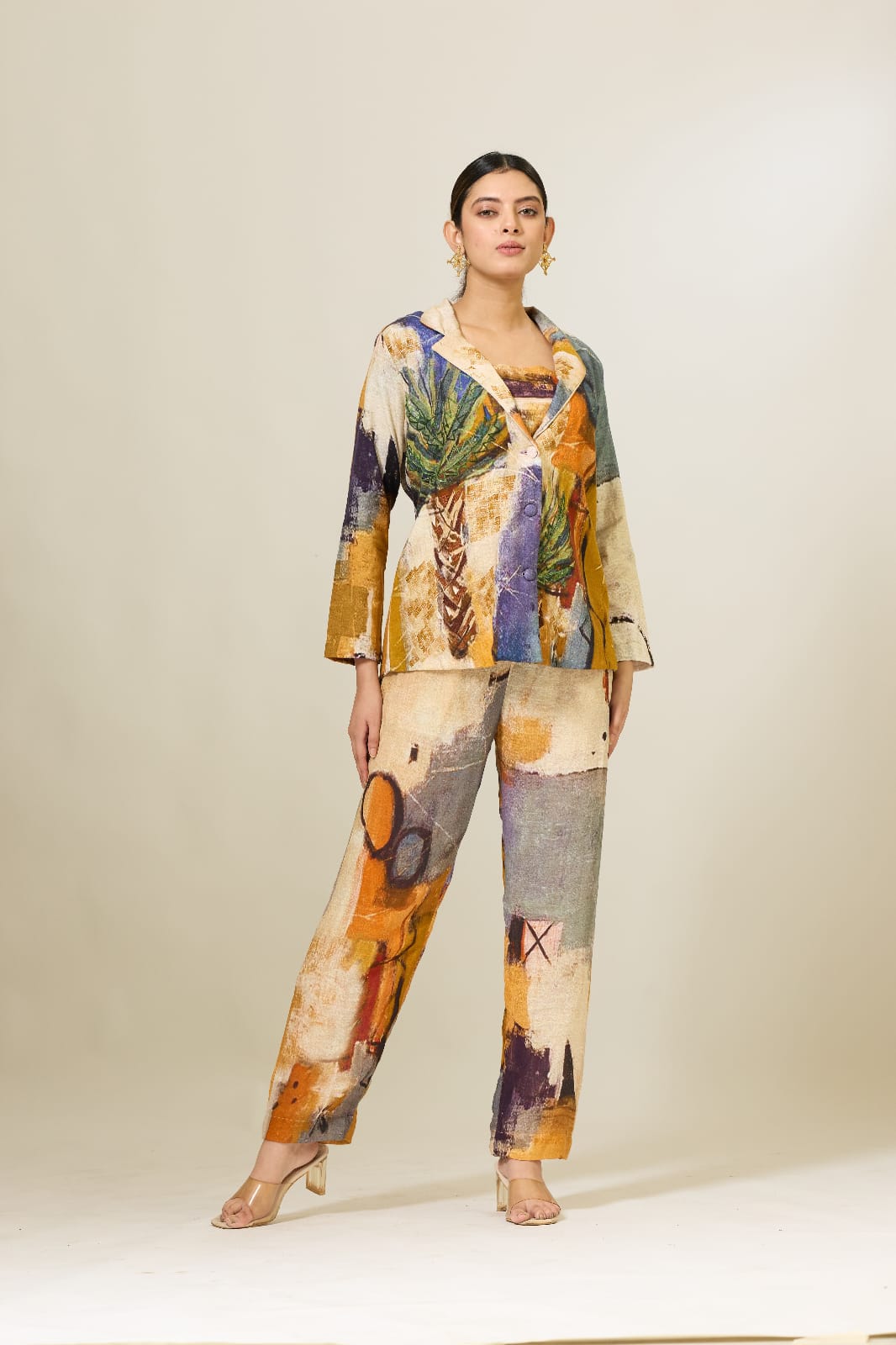 Linen Printed Pantsuit