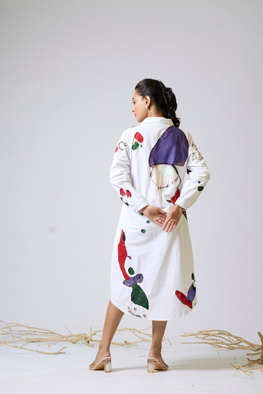 Cotton  Appliqued Dress