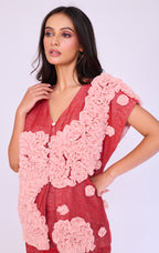 Coral Ruffle-Floral Co-ord Set