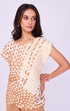 Basket-Weave Ribbon Appliqué Tunic