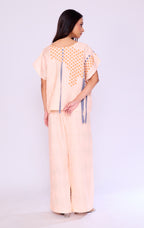 Abstract Checkerboard Peach Tunic & Trouser Set