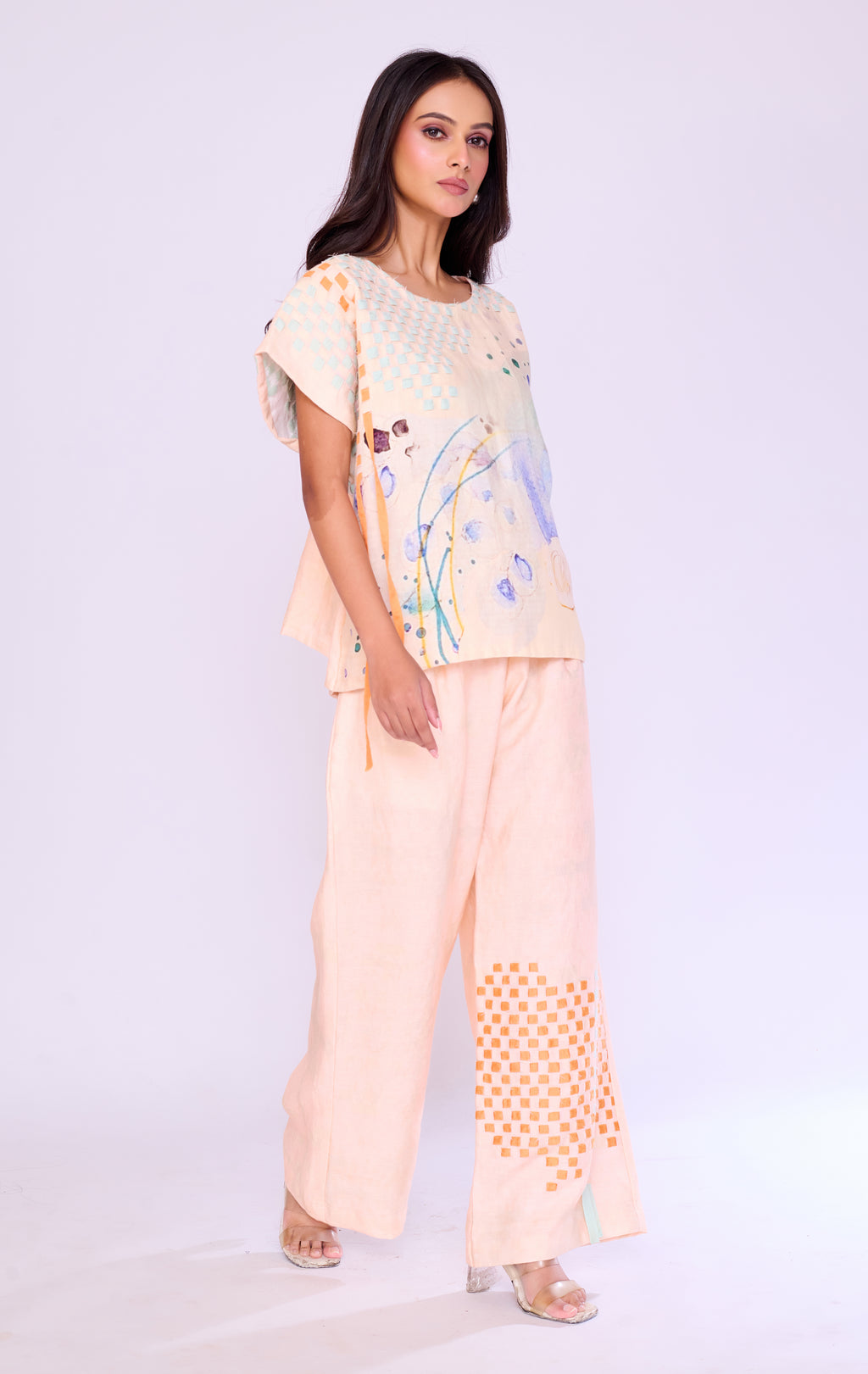 Watercolour Print Draped Tunic