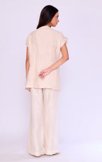 Champagne Asymmetric Ruffle Tunic