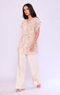 Champagne Asymmetric Ruffle Tunic