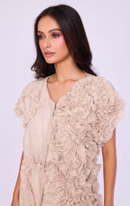 Champagne Asymmetric Ruffle Tunic