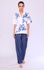 Botanical Appliqué Shirt & Denim Trouser Set