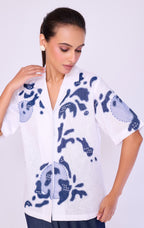 Botanical Appliqué Shirt & Denim Trouser Set
