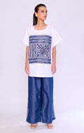 Indigo Panel Tunic & Denim Trouser Set