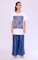 Indigo Panel Tunic & Denim Trouser Set