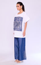 Indigo Panel Tunic & Denim Trouser Set