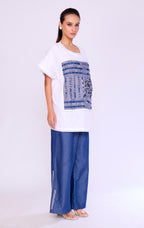 Indigo Panel Tunic & Denim Trouser Set