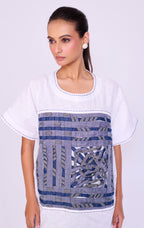 Indigo Panel Tunic & Denim Trouser Set