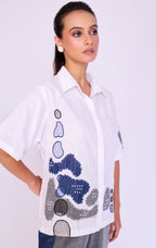 Pebble Appliqué White Shirt
