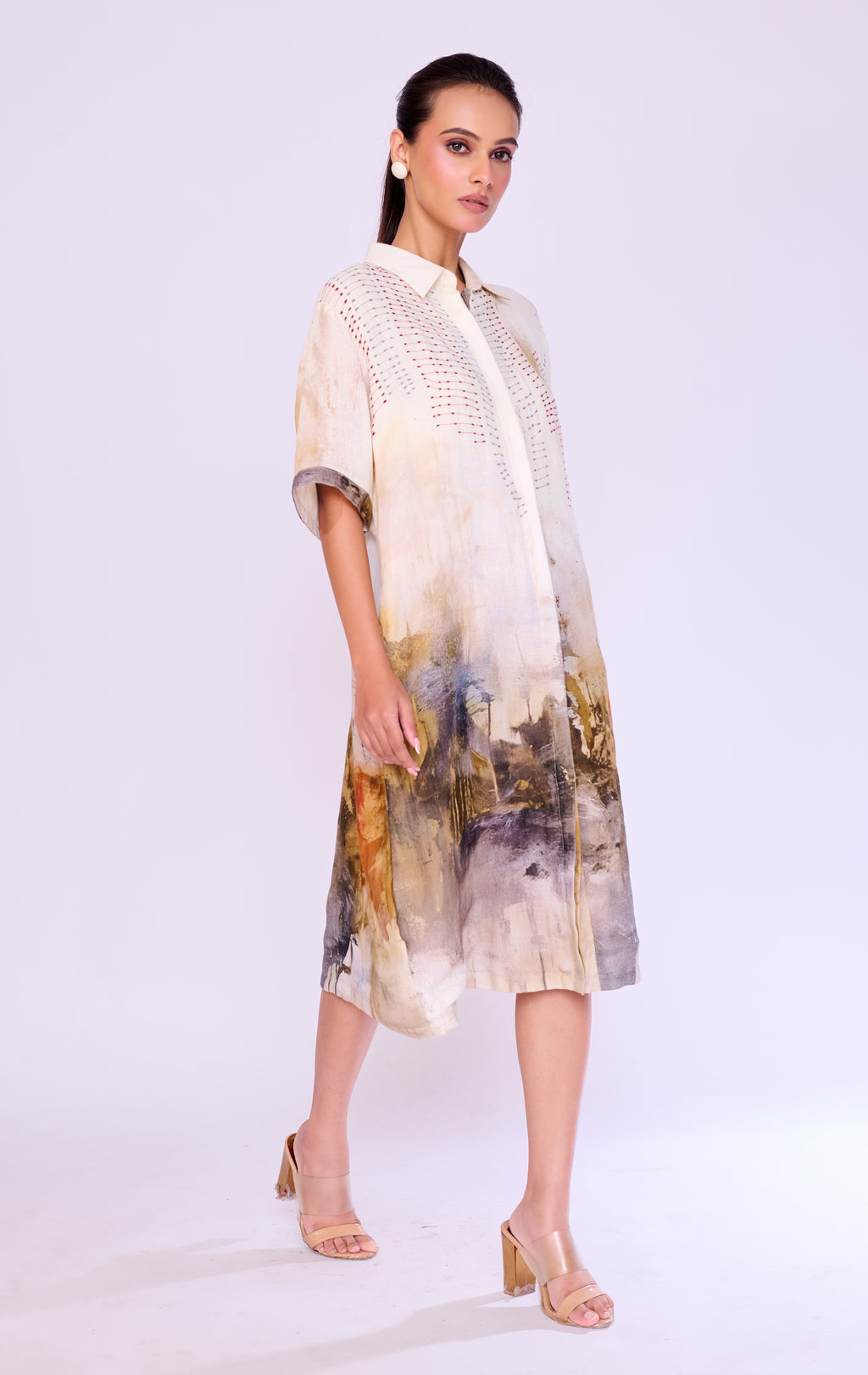 Watercolour Landscape Shirt Dress
