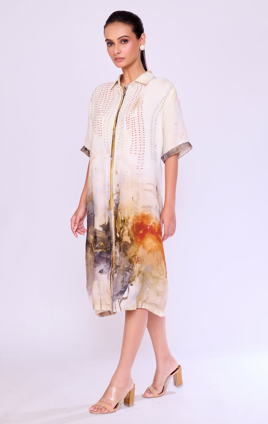 Watercolour Landscape Shirt Dress
