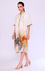 Watercolour Landscape Shirt Dress