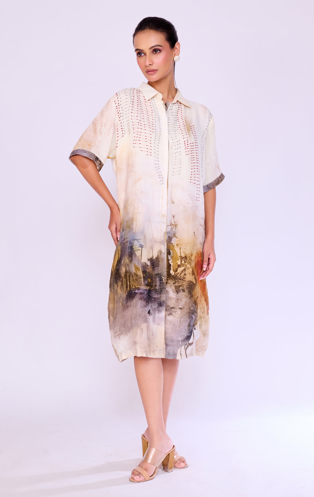 Watercolour Landscape Shirt Dress