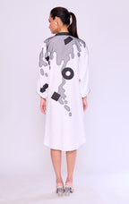 Paint-Splatter Graphic Shirt Dress