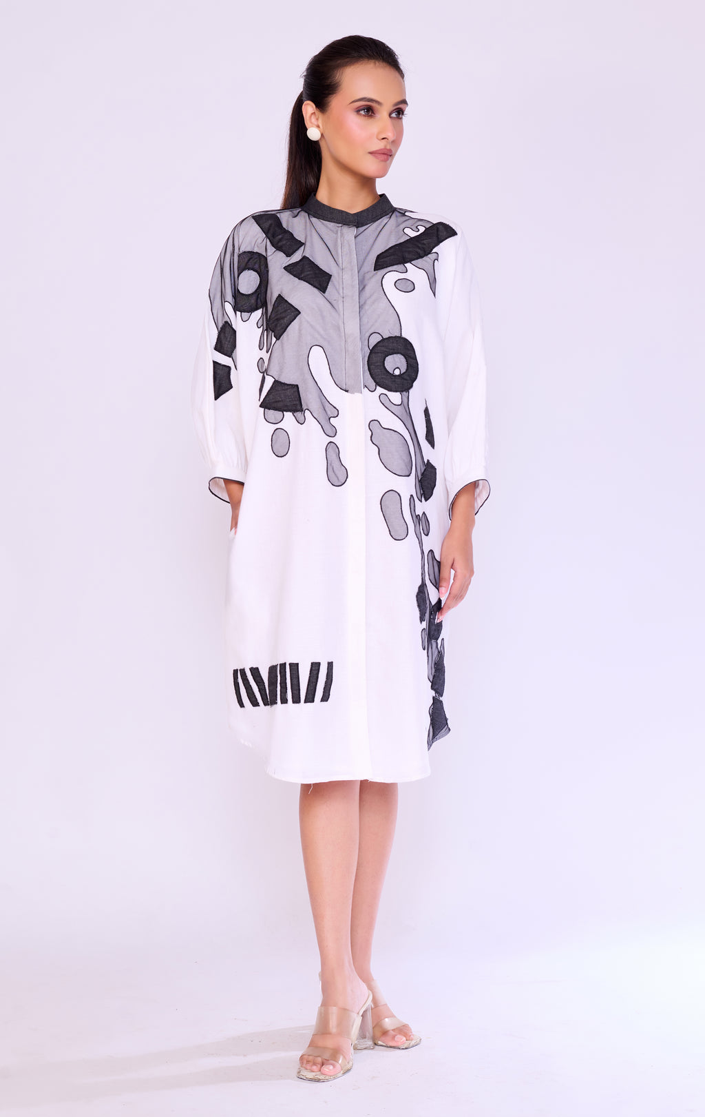 Paint-Splatter Graphic Shirt Dress