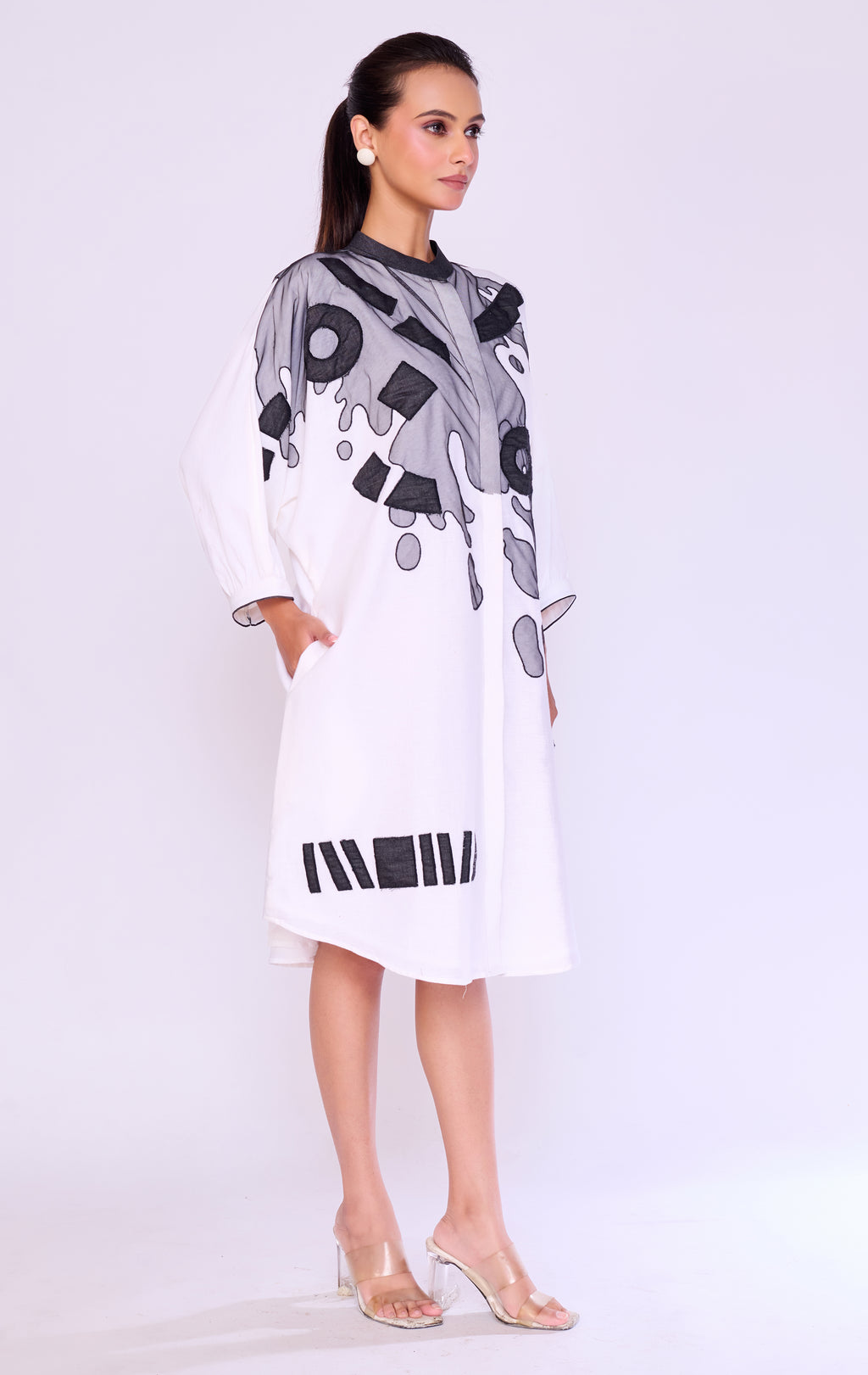 Paint-Splatter Graphic Shirt Dress
