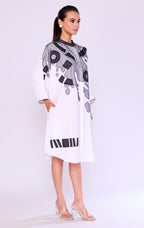 Paint-Splatter Graphic Shirt Dress