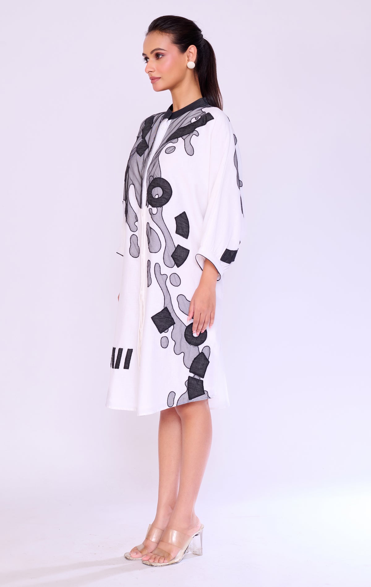 Paint-Splatter Graphic Shirt Dress