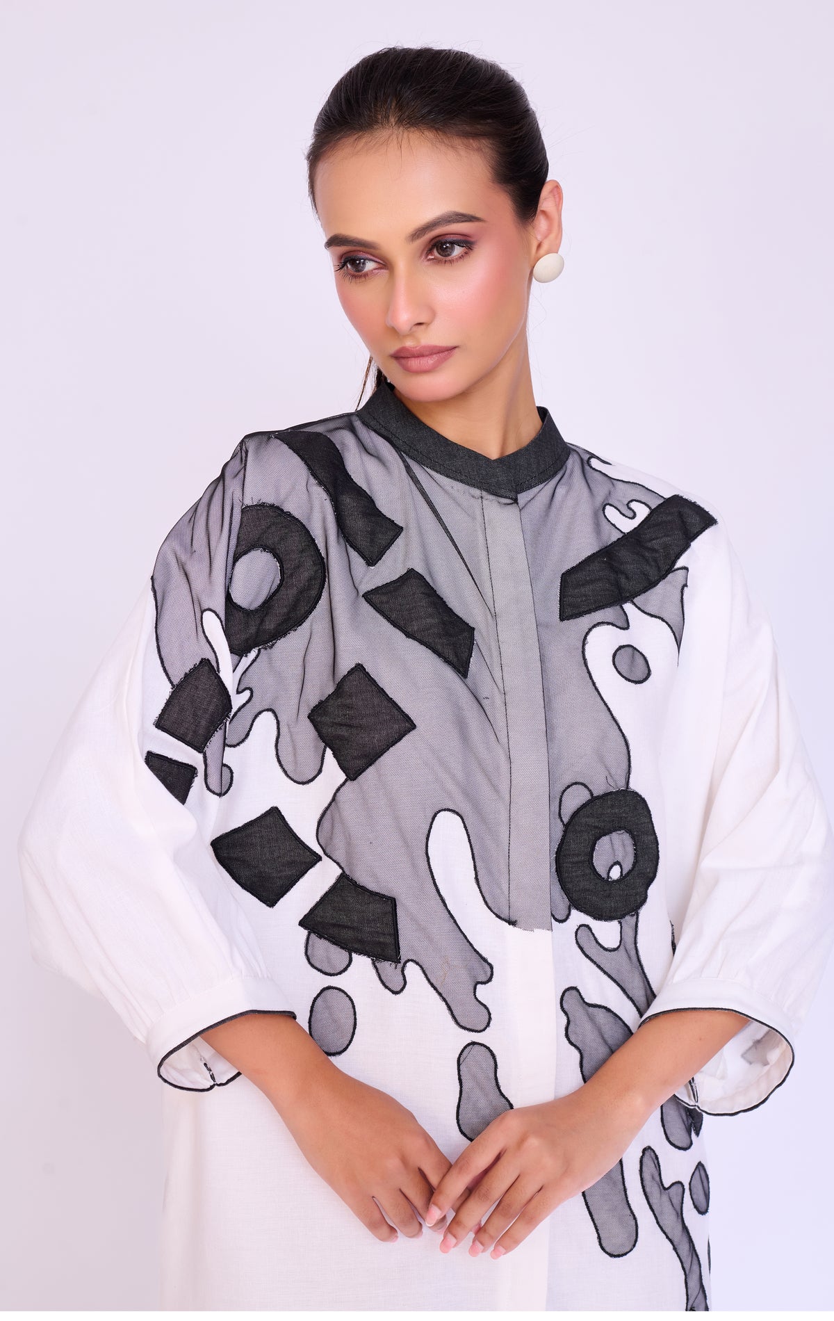 Paint-Splatter Graphic Shirt Dress