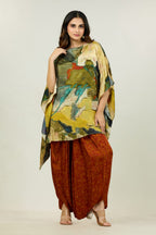 Modal & Linen Poncho Kaftan & Dhoti Set