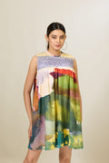 Hand-Smocked Watercolour-Print Dress