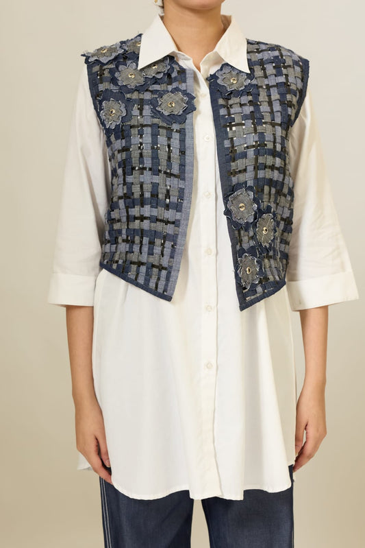 Patti Jacket with White Shirt and Denim Pants