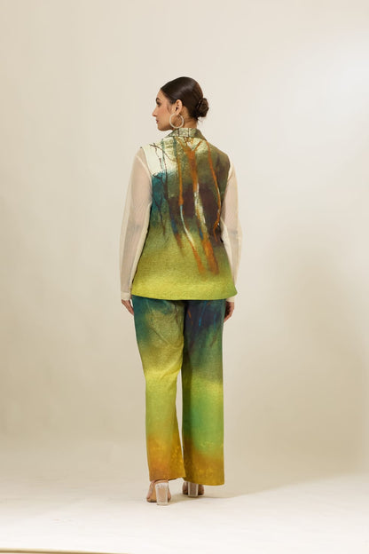 Green Jacket Set with Pants