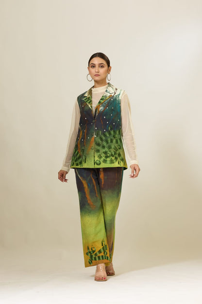 Green Jacket Set with Pants