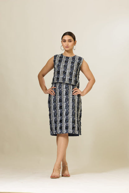 Woven Top with Skirt Set