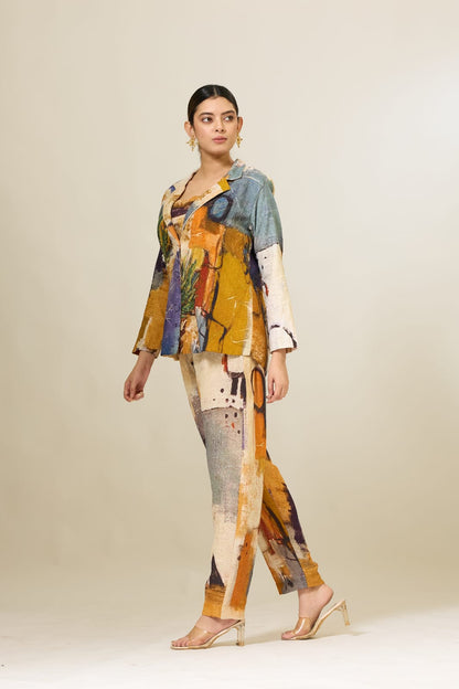 Linen Printed Pantsuit