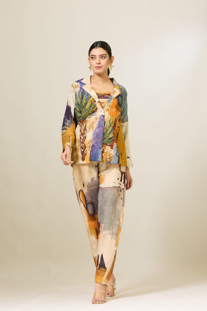 Linen Printed Pantsuit