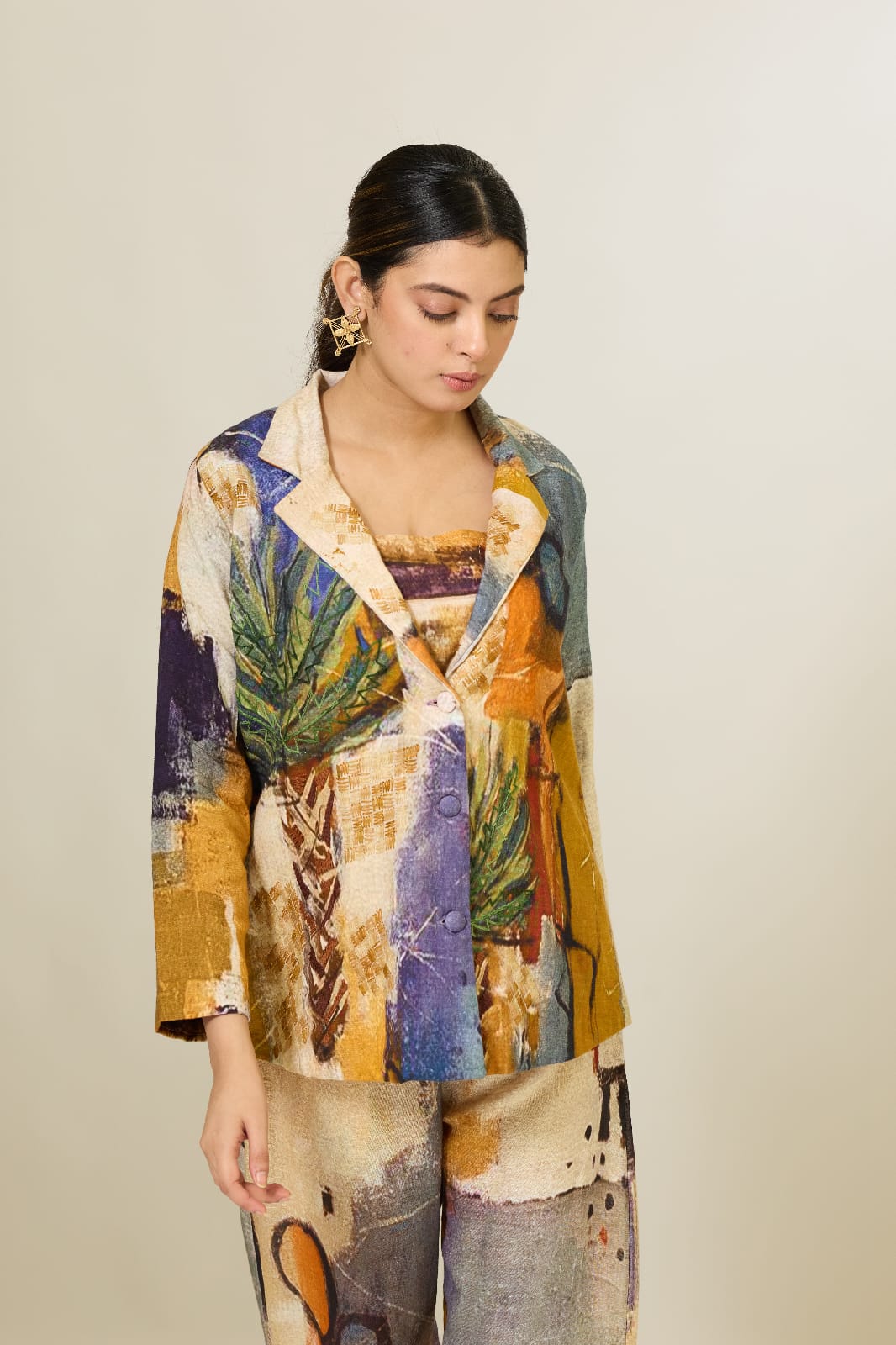 Linen Printed Pantsuit