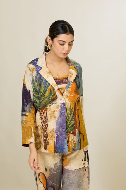 Linen Printed Pantsuit