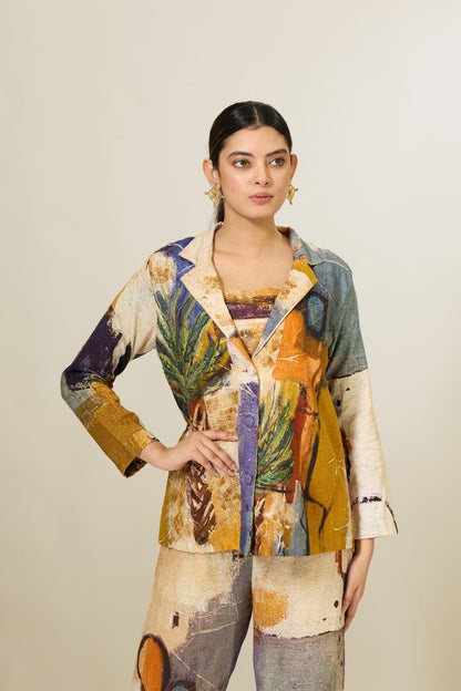 Linen Printed Pantsuit