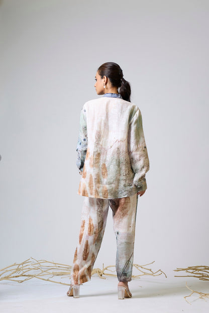 Printed Linen Coord With Denim Detailing