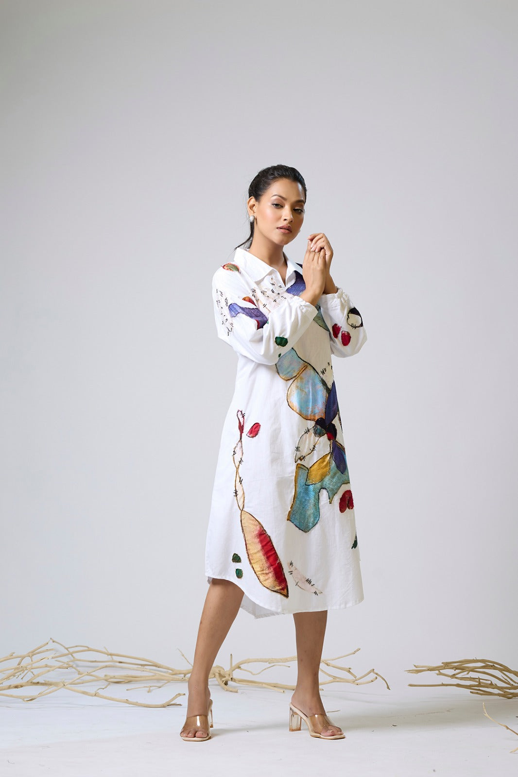 Cotton  Appliqued Dress