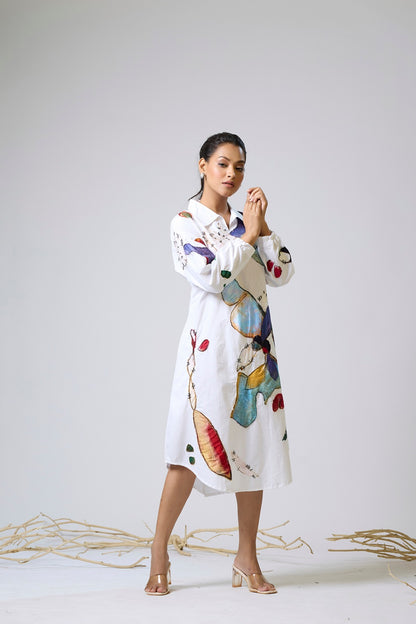 Cotton  Appliqued Dress