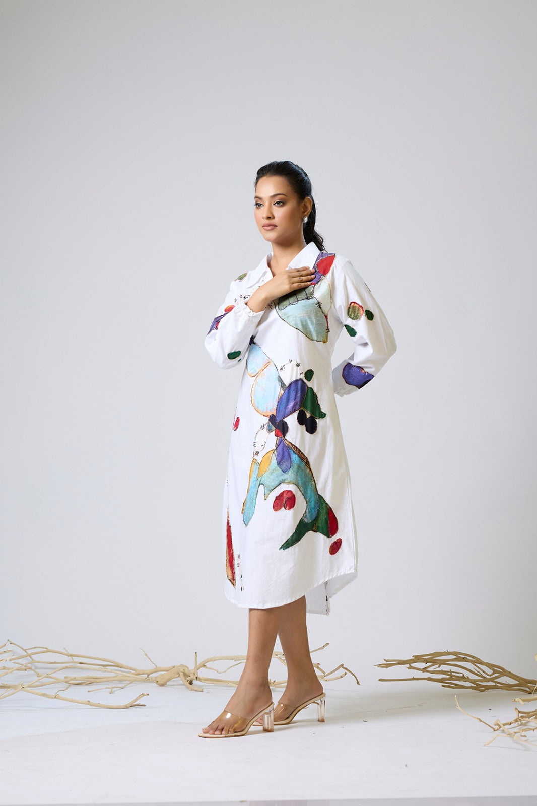 Cotton  Appliqued Dress