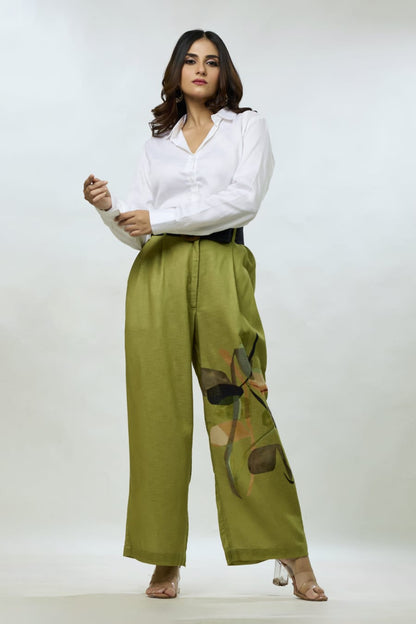 Flared pant with shirt