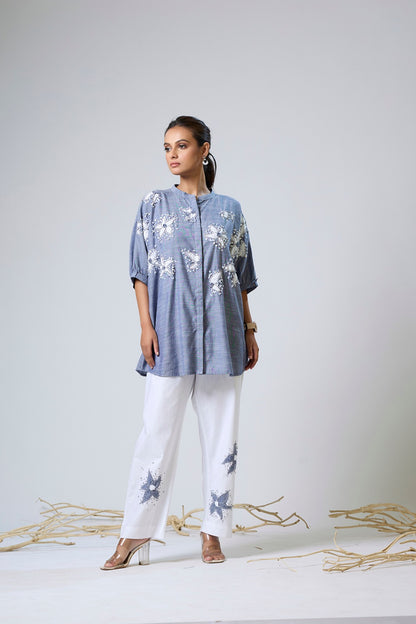 Denim Top With Cotton Pants